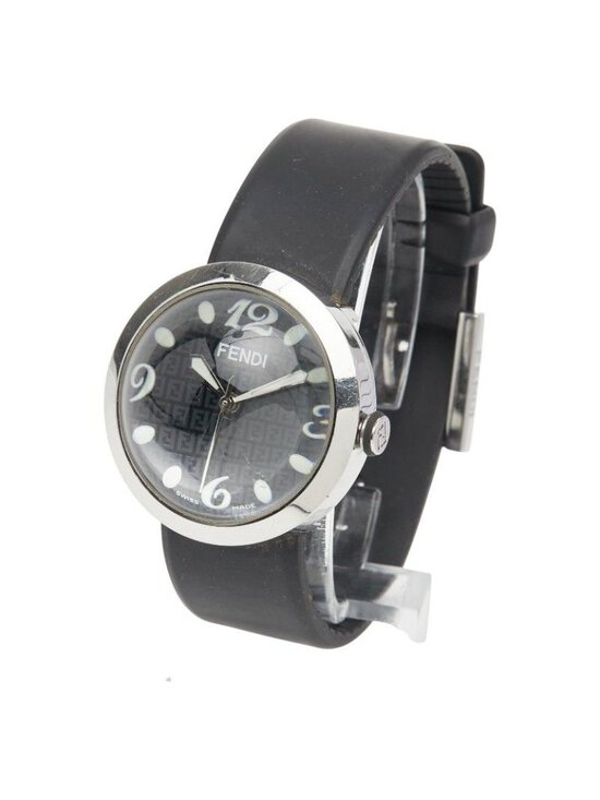 Fendi Bousra 8010 g Silver Black Stainless Steel Rubber